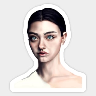 Girl with blue eyes Sticker